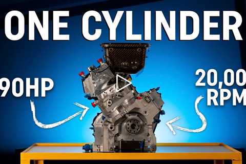 This is a single cylinder F1 engine – 20,000rpm, 300cc, 90bhp!