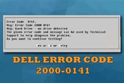 Dst Quick Test Error Code 0141 Easy Solution To Fix