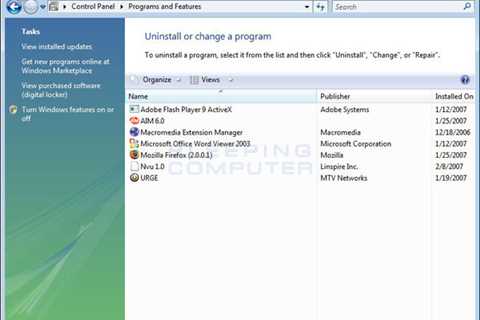 Troubleshooting Tips For The Vista Uninstaller In Control Panel