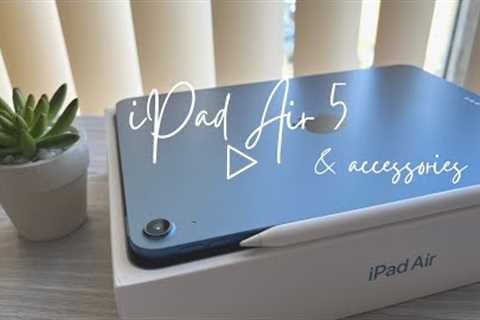 iPad Air 5 Blue Unboxing + Accessories from ESR 🦋