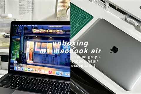  m1 macbook air space gray | unboxing essentials + live wallpaper