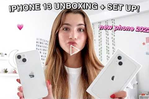 IPHONE 13 UNBOXING + SET UP 2022 *white new iphone*