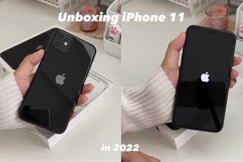 unboxing iPhone 11 in 2022 (black, 64gb) | minimal phone cases, camera test, sound test | Thailand