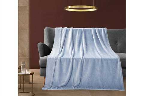 Basic Textured Fleece Throw Chambray for $60