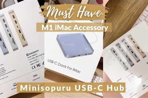 The BEST iMac Accessories | Minisopuru USB Hub, 2021 iMac, iMac Accessories, ASMR unboxing 🌿🍊