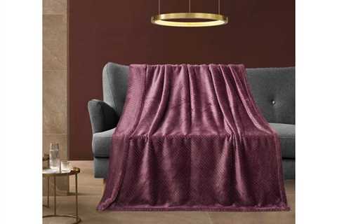 Traditional Textured Fleece Throw Plum for $60