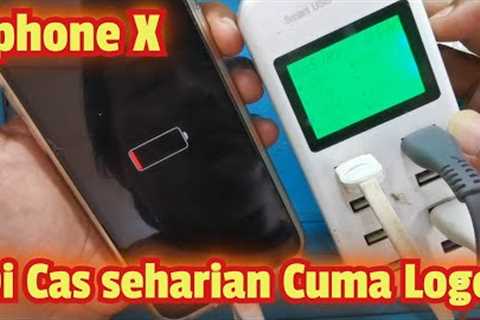 SERVIS HP IPHONE X DI CAS CUMA LOGO /FAKE CHARGING