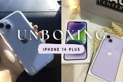 iPhone 14 PLUS Purple (256 gb) Unboxing + Accessories ✨