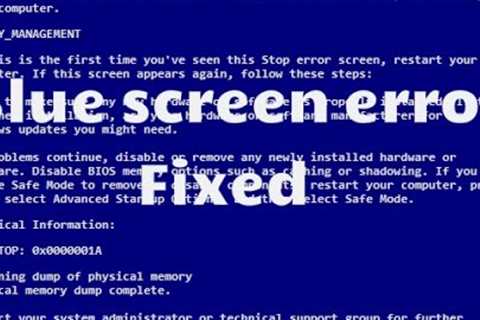 how to fix blue screen error/blue screen management error windows 7/8