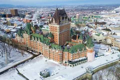 QUEBEC City Drone Footage 4K Winter Canada Travel vlogs