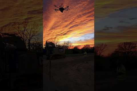 Flying drone on construction site #shorts