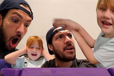 TRAPPED INSiDE the iPAD?!  Adley & Dad play a new family game! and beach visit! my town app..