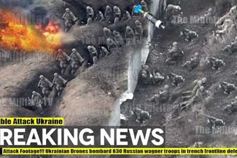 Again!!! Ukrainian deploy 300 DJI Mavic 3T drone drops bombs above dozens Russian troops in trench