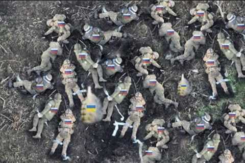 Horrible footage! Ukrainian drones drop grenades blow up dozens Russian Soldiers en route to bakhmut