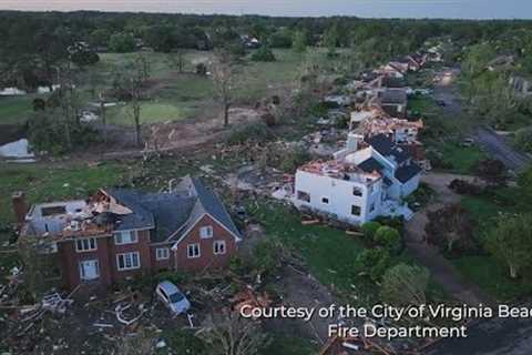 Drone footage: Virginia Beach tornado aftermath