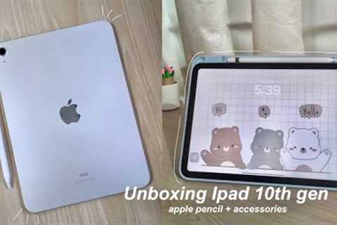 📦 Ipad 10th gen unboxing Silver 256gb + Apple Pencil + Accessories  | aesthetic ✨ASMR |