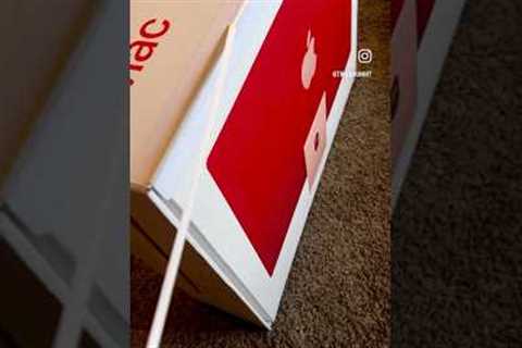 unboxing new RED imac 🥰🍎❤️🖥️