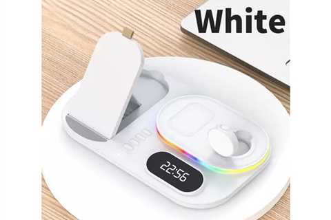4-in-1 Clock Wi-fi Charging Station White for $79