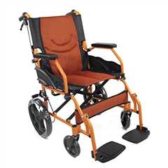 Lightweight Folding Transit Wheelchair - Orange