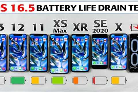 iOS 16.5 Battery Life Drain Test - iPhone 13 vs iPhone 12 vs 11 vs XS Max vs XR vs SE 2020 vs X 🪫