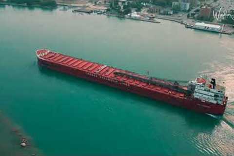 LAKE FREIGHTER CSL LAURENTIAN by Windsor Aerial Drone Photography