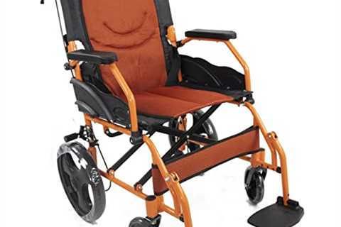 Lightweight Folding Transit Wheelchair - Orange