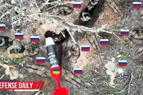 Horrible footage!! Ukrainian drone destroy 610 Russian troops near bakhmut