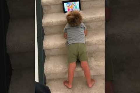 Of the 1000 places to comfortable watch ipad, why do kids always pick spots like this to watch?