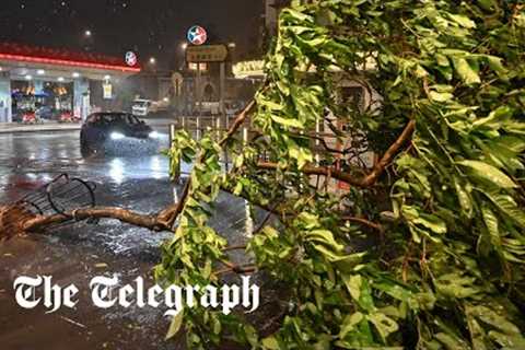 Typhoon Saola batters Hong Kong with winds of 125mph