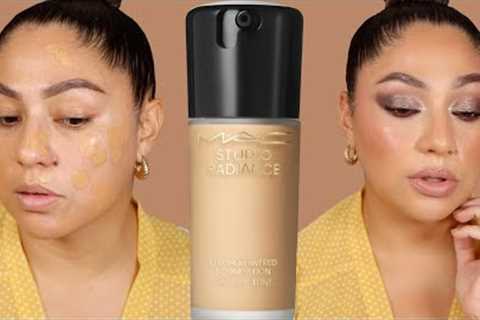 NEW MAC STUDIO RADIANCE SERUM POWERED FOUNDATION  APPLICATION  & REVIEW /  FIRST IMPRESSIONS