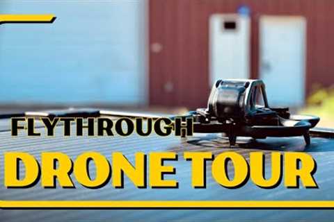 Flythrough FPV Drone Tour of Automotive Shop