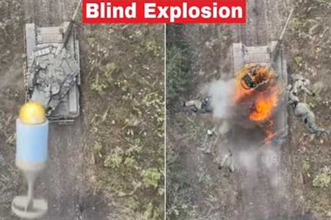 Ukrainian drones brutally drop grenades on Russian tanks