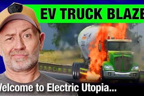 Massive EV truck fire on freeway puts thousands at risk | Auto Expert John Cadogan