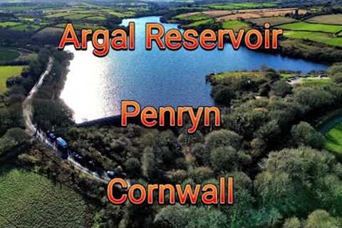 Argal Reservoir, Penryn, Cornwall in winter, Jan 2024.  DJI Mini 3 4k footage