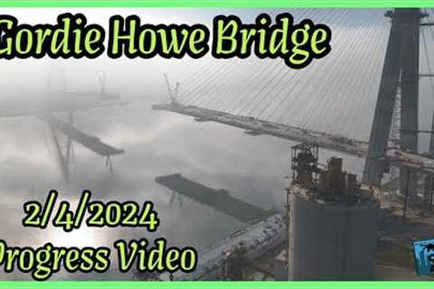 Gordie Howe Bridge Construction Update | Aerial Drone Footage 2/4/2024