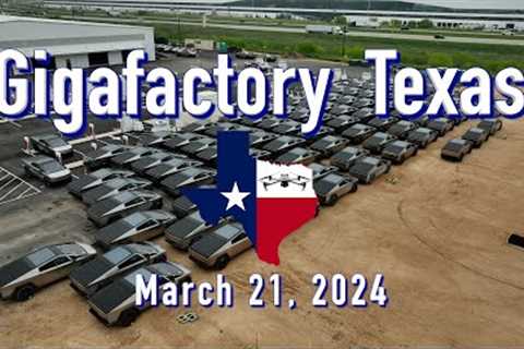 Overflowing with Cybertrucks  Tesla Gigafactory Texas. 3/21/2024  12:59PM