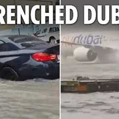 Dubai left UNDERWATER as torrential rain floods airport, roads and shopping malls