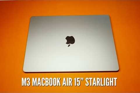 2024 M3 Apple Macbook AIR 15 Starlight ASMR Unboxing!