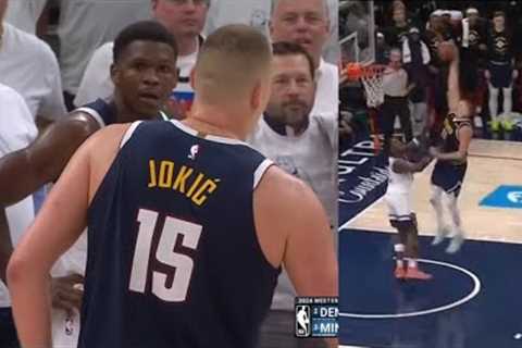 NIKOLA JOKIC REMINDS ANTHONY EDWARDS AFTER DUNKING OVER HIM! MADE HIM MAD!