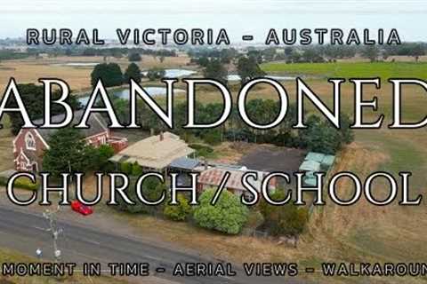 A moment in time - Aerial views : Abandoned Church / School : Rural Victoria Australia