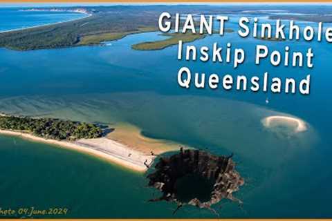 A NEW HUGE Giant sized Sinkhole at Inskip Point, Rainbow Beach, Queensland | FCQAP Flight3 special.