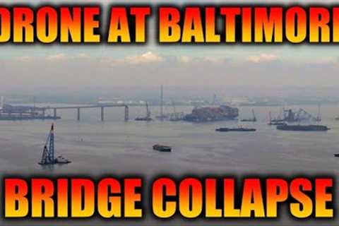 Latest Drone video from Baltimore Bridge Collapse Site