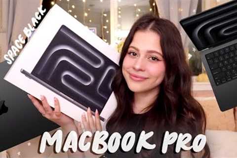 MacBook Pro UNBOXING and setup *space black, m3 pro chip* 💻🖤