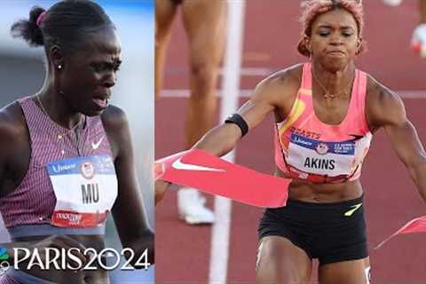 Athing Mu TRIPS, misses on Paris Olympics as Nia Akins wins 800m final | NBC Sports