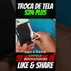 Listras Verdes e Pretas na Tela do Celular! Troca de Tela Samsung S24 Plus