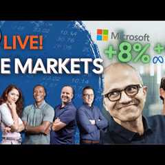 Are The MAG 7 BACK❓❗ Futures Surge 🚀 Meta +7%, Microsoft +8% Crush Earnings💪 | May 1st Live..