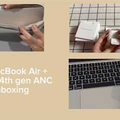 M4 MacBook Air starlight & AirPods 4th gen Active Noise Cancellation unboxing ☁️