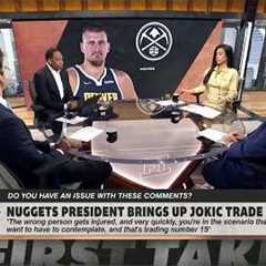 Bob Myers FEELS for Nuggets President Kroenke after Jokic comments 🗣️ ''KEEP IT CALM!'' | First..