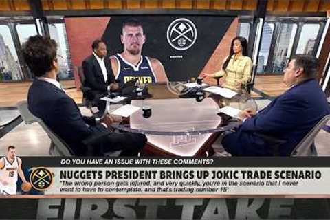 Bob Myers FEELS for Nuggets President Kroenke after Jokic comments 🗣️ ''KEEP IT CALM!'' | First..