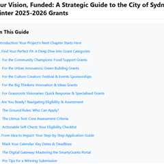 Sydney’s $4.5M Grant Secret: How to Align Your Project to ‘2030 Vision’ (download PDF)